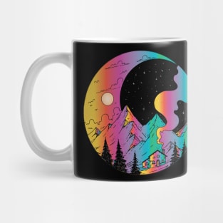 retro moon and stars mountains Mug